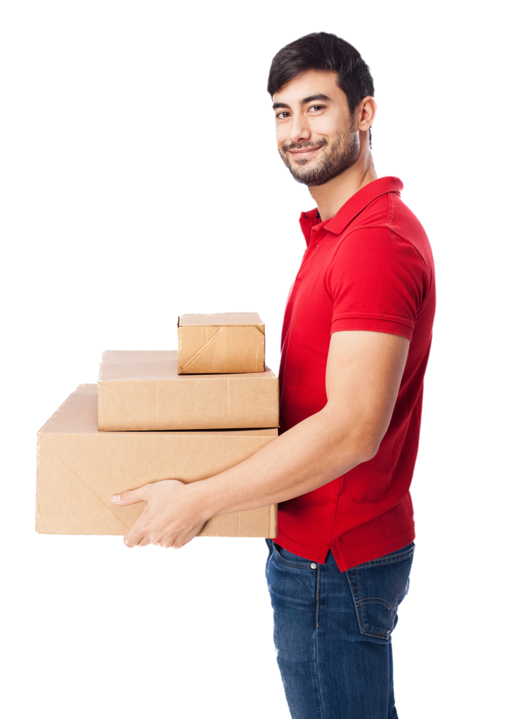 Imágen de un chico sujetando tres cajas - Alquiler de trasteros