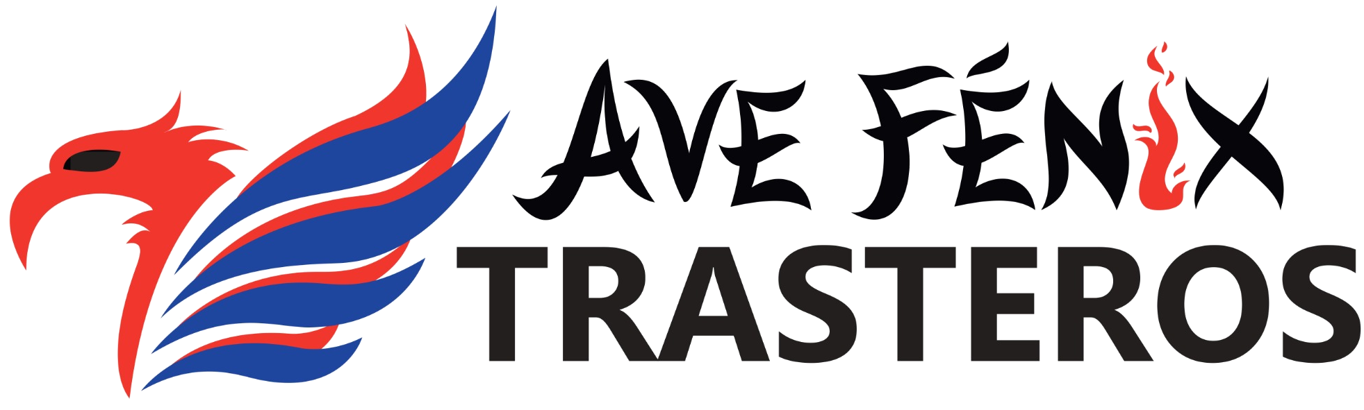 Logo de Ave Fénix Trasteros con dibujo de un ave fénix y el nombre de la marca
